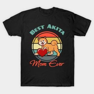 Best Akita Inu Mom Mama Ever Dog puppy Lover Cute Mothers Day T-Shirt